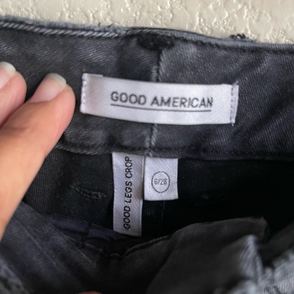 Good American Black Good Legs Crop High Waist Skinny Jeans Size 6/28 GLC961T - Picture 2 of 5